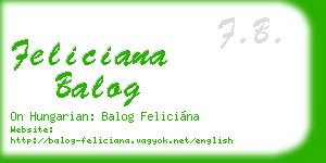 feliciana balog business card