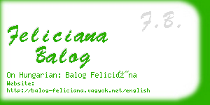 feliciana balog business card